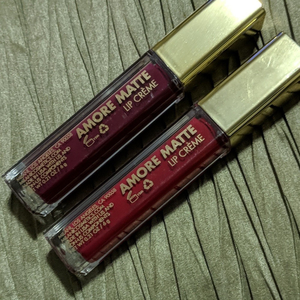 Milani Amore Matte Lip Creme liquid lipstick pair